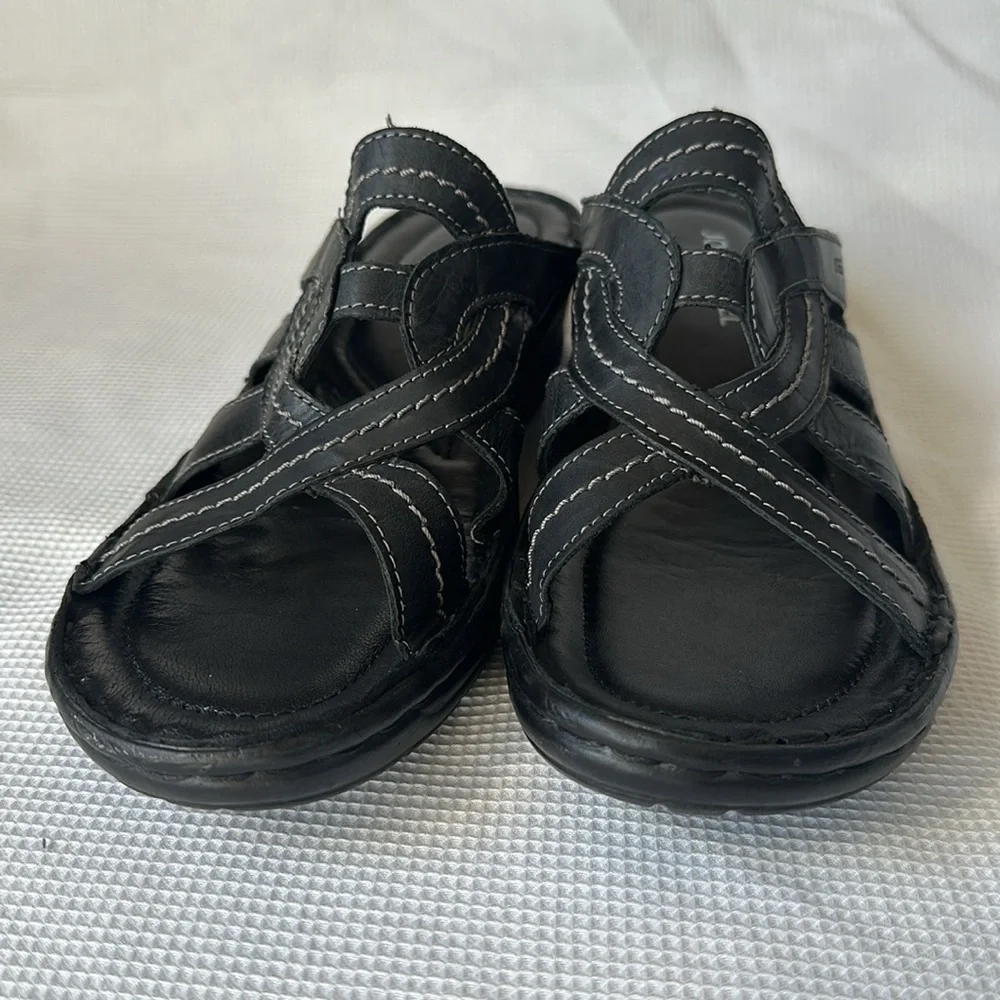 Josef Seibel Catalonia Black Sandals Size9-9.5 (EU 40)